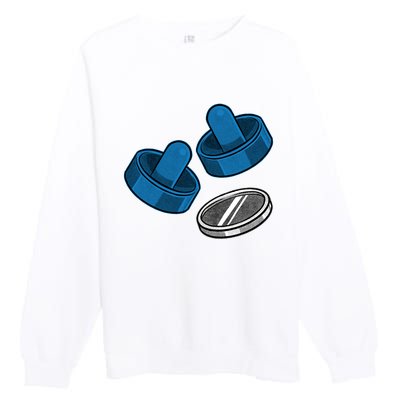 Air Hockey Game Pieces Premium Crewneck Sweatshirt