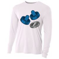 Air Hockey Game Pieces Cooling Performance Long Sleeve Crew