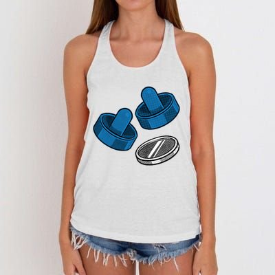 Air Hockey Game Pieces Women's Knotted Racerback Tank