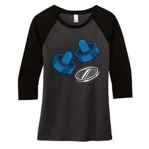 Air Hockey Game Pieces Women's Tri-Blend 3/4-Sleeve Raglan Shirt