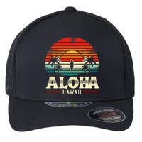 Aloha Hawaii Hawaiian Island Palm Beach Surfboard Surf Flexfit Unipanel Trucker Cap