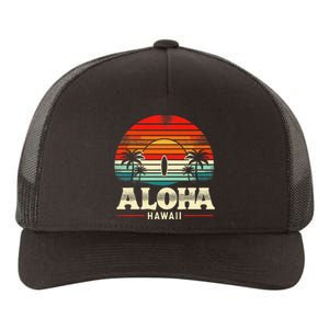 Aloha Hawaii Hawaiian Island Palm Beach Surfboard Surf Yupoong Adult 5-Panel Trucker Hat