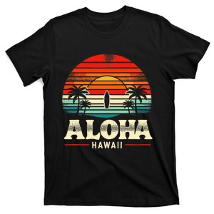 Aloha Hawaii Hawaiian Island Palm Beach Surfboard Surf T-Shirt