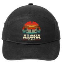 Aloha Hawaii Hawaiian Island Palm Beach Surfboard Surf 7-Panel Snapback Hat