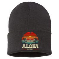 Aloha Hawaii Hawaiian Island Palm Beach Surfboard Surf Sustainable Knit Beanie