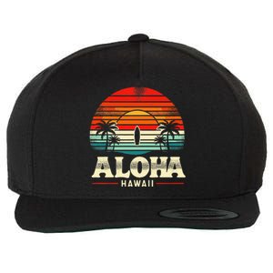 Aloha Hawaii Hawaiian Island Palm Beach Surfboard Surf Wool Snapback Cap