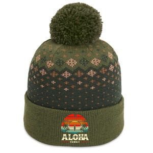 Aloha Hawaii Hawaiian Island Palm Beach Surfboard Surf The Baniff Cuffed Pom Beanie