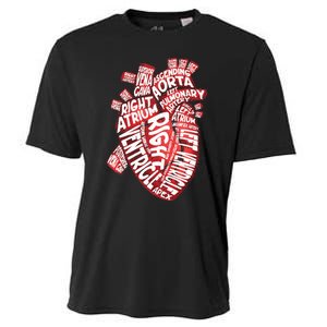 Anatomical Human Heart Cardiology Medical Cardiac Nurse Cooling Performance Crew T-Shirt