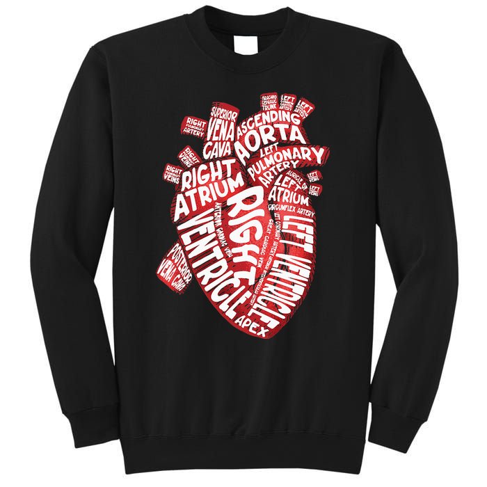 Anatomical Human Heart Cardiology Medical Cardiac Nurse Sweatshirt