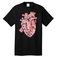 Anatomical Human Heart Cardiology Medical Cardiac Nurse Tall T-Shirt