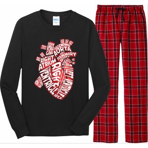 Anatomical Human Heart Cardiology Medical Cardiac Nurse Long Sleeve Pajama Set