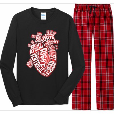 Anatomical Human Heart Cardiology Medical Cardiac Nurse Long Sleeve Pajama Set