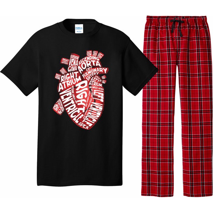 Anatomical Human Heart Cardiology Medical Cardiac Nurse Pajama Set