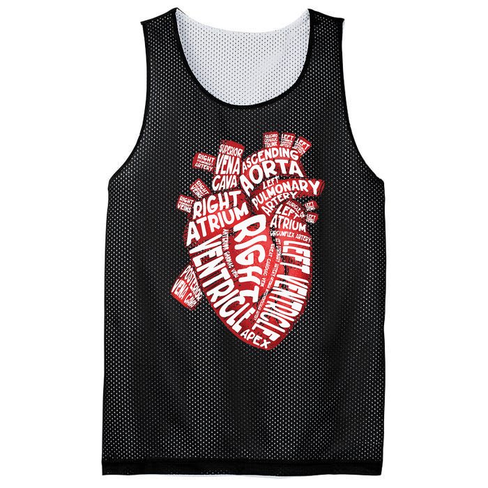 Anatomical Human Heart Cardiology Medical Cardiac Nurse Mesh Reversible Basketball Jersey Tank