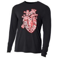 Anatomical Human Heart Cardiology Medical Cardiac Nurse Cooling Performance Long Sleeve Crew