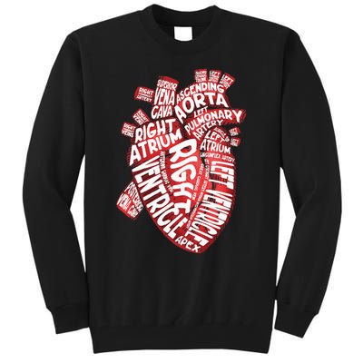 Anatomical Human Heart Cardiology Medical Cardiac Nurse Tall Sweatshirt