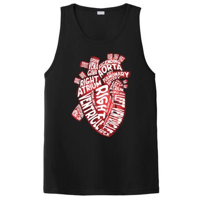 Anatomical Human Heart Cardiology Medical Cardiac Nurse PosiCharge Competitor Tank