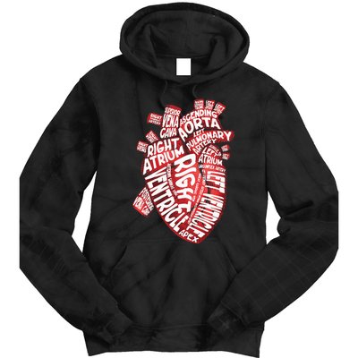 Anatomical Human Heart Cardiology Medical Cardiac Nurse Tie Dye Hoodie