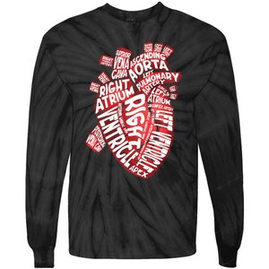 Anatomical Human Heart Cardiology Medical Cardiac Nurse Tie-Dye Long Sleeve Shirt