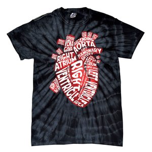 Anatomical Human Heart Cardiology Medical Cardiac Nurse Tie-Dye T-Shirt