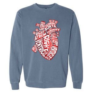 Anatomical Human Heart Cardiology Medical Cardiac Nurse Garment-Dyed Sweatshirt