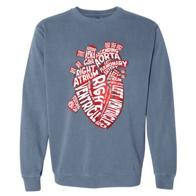 Anatomical Human Heart Cardiology Medical Cardiac Nurse Garment-Dyed Sweatshirt