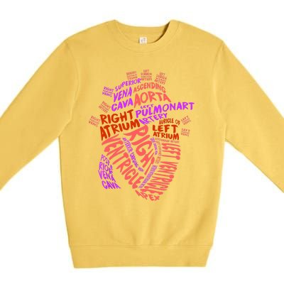 Anatomical Human Heart Cardiology Medical Cardiac Nurse TShirt Premium Crewneck Sweatshirt