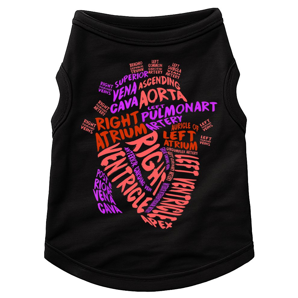Anatomical Human Heart Cardiology Medical Cardiac Nurse TShirt Doggie Tank