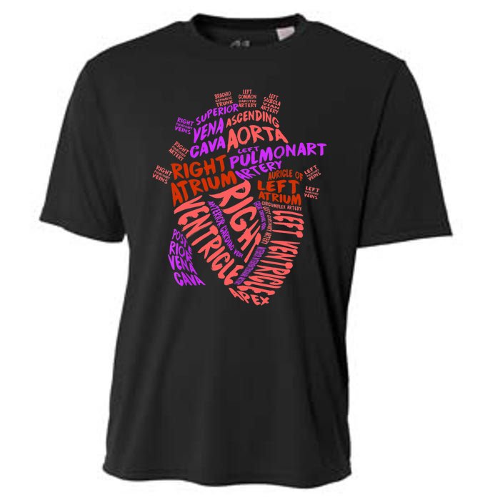 Anatomical Human Heart Cardiology Medical Cardiac Nurse TShirt Cooling Performance Crew T-Shirt