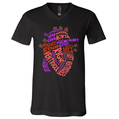 Anatomical Human Heart Cardiology Medical Cardiac Nurse TShirt V-Neck T-Shirt