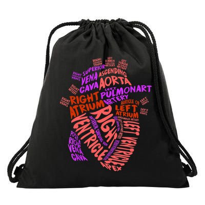 Anatomical Human Heart Cardiology Medical Cardiac Nurse TShirt Drawstring Bag
