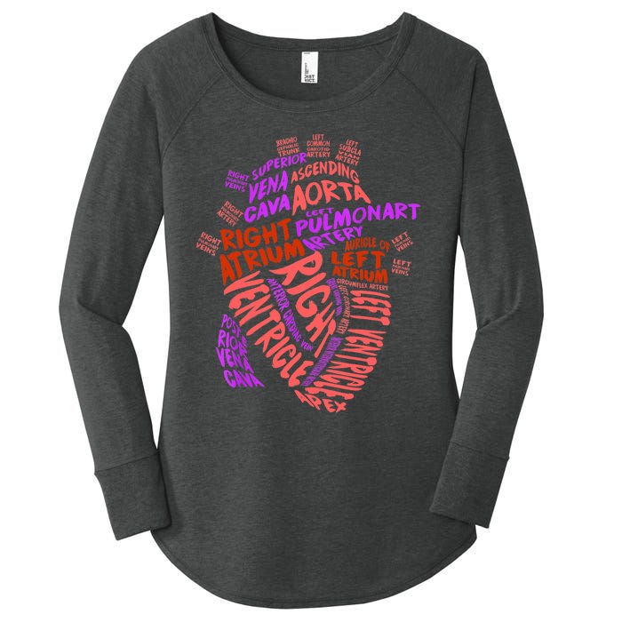 Anatomical Human Heart Cardiology Medical Cardiac Nurse TShirt Women's Perfect Tri Tunic Long Sleeve Shirt