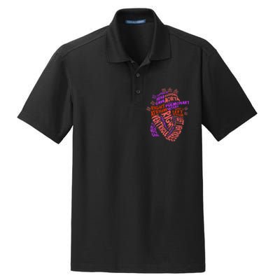 Anatomical Human Heart Cardiology Medical Cardiac Nurse TShirt Dry Zone Grid Polo