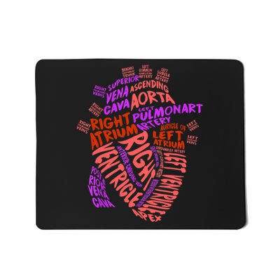 Anatomical Human Heart Cardiology Medical Cardiac Nurse TShirt Mousepad