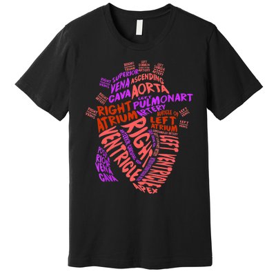 Anatomical Human Heart Cardiology Medical Cardiac Nurse TShirt Premium T-Shirt