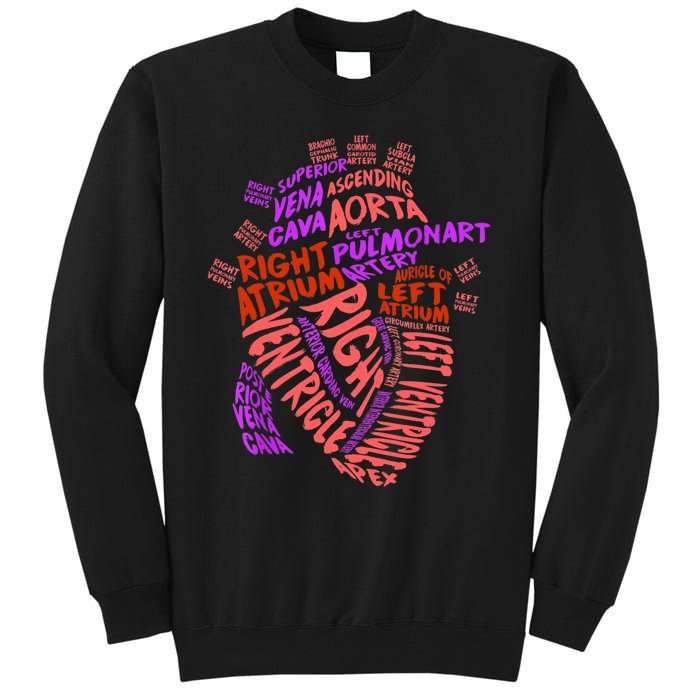 Anatomical Human Heart Cardiology Medical Cardiac Nurse TShirt Tall Sweatshirt