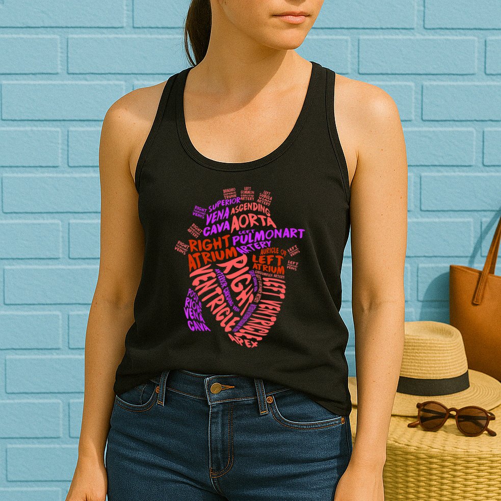 Anatomical Human Heart Cardiology Medical Cardiac Nurse TShirt Womens Tank Top