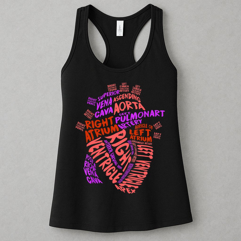 Anatomical Human Heart Cardiology Medical Cardiac Nurse TShirt Womens Tank Top
