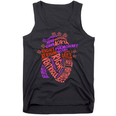 Anatomical Human Heart Cardiology Medical Cardiac Nurse TShirt Tank Top