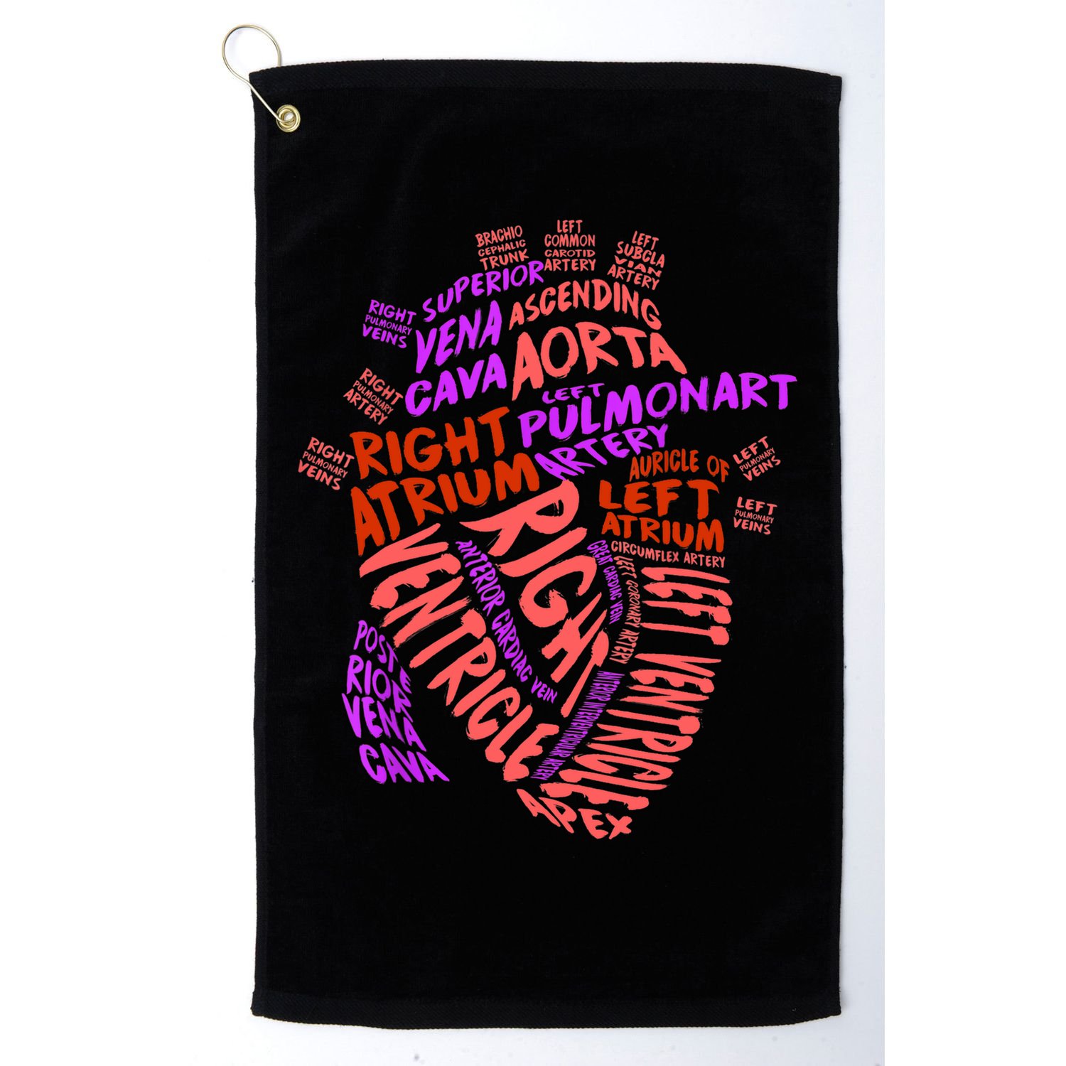 Anatomical Human Heart Cardiology Medical Cardiac Nurse TShirt Golf Towel