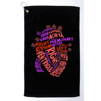 Anatomical Human Heart Cardiology Medical Cardiac Nurse TShirt Platinum Collection Golf Towel