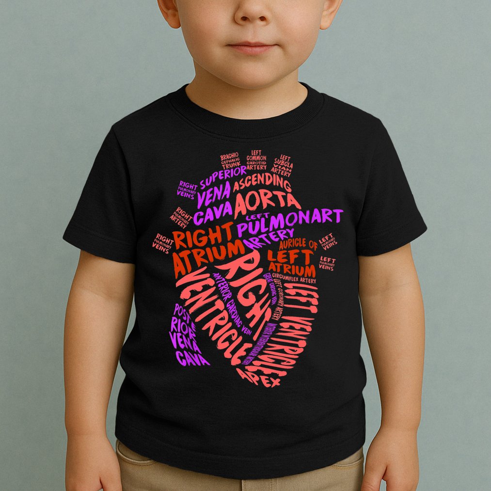 Anatomical Human Heart Cardiology Medical Cardiac Nurse TShirt Toddler T-Shirt