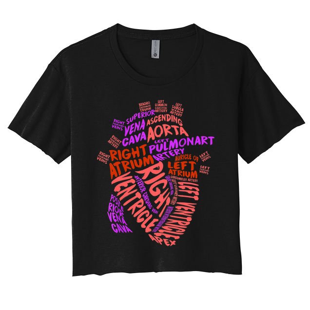 Anatomical Human Heart Cardiology Medical Cardiac Nurse TShirt Crop Top