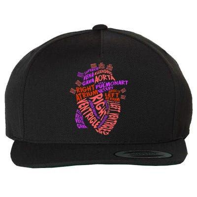 Anatomical Human Heart Cardiology Medical Cardiac Nurse TShirt Wool Snapback Cap