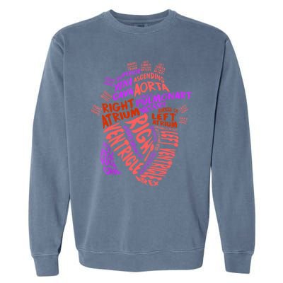 Anatomical Human Heart Cardiology Medical Cardiac Nurse TShirt Garment-Dyed Sweatshirt