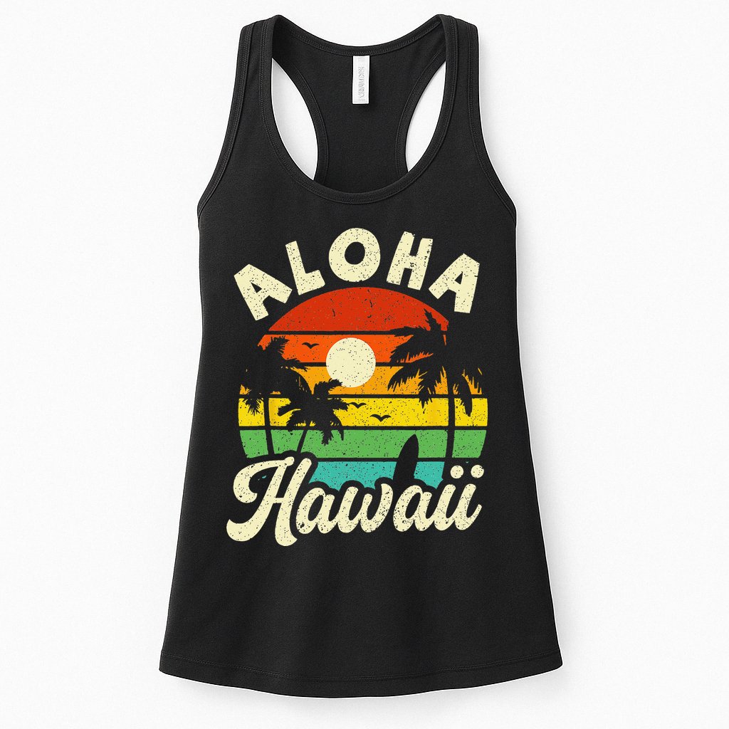 Aloha Hawaii Hawaiian Island Beach Vacation Summer Womens Tank Top