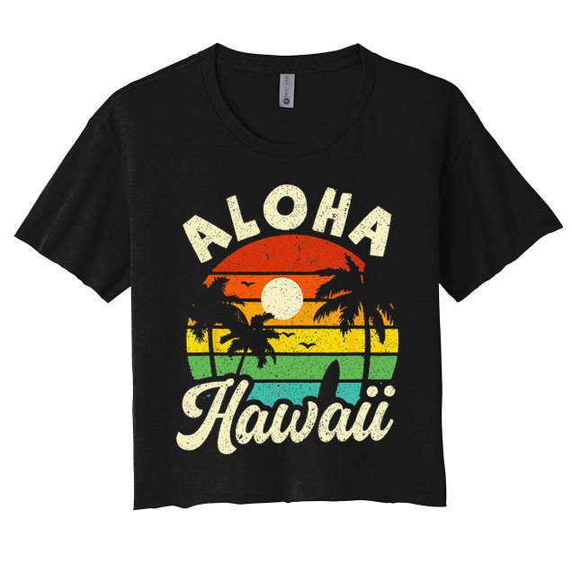 Aloha Hawaii Hawaiian Island Beach Vacation Summer Crop Top