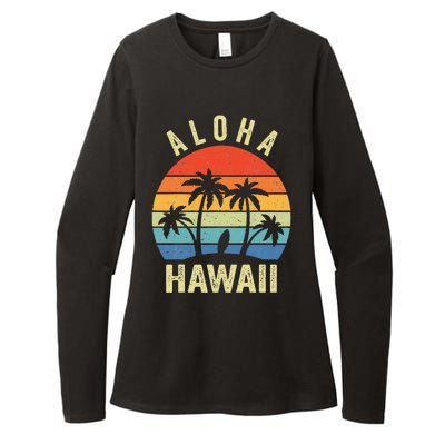 Aloha Hawaii Hawaiian Island Palm Beach Surfboard Surf Womens CVC Long Sleeve Shirt