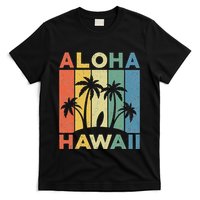 Aloha Hawaii Hawaiian Island Palm Beach Surfboard Surf T-Shirt