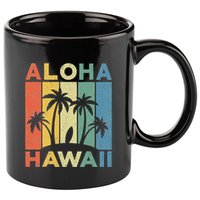Aloha Hawaii Hawaiian Island Palm Beach Surfboard Surf 11oz C Handle Ceramic Mug